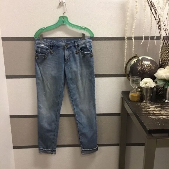 Loft-Relaxed Skinny Embellished Jeans - Picture 2 of 4